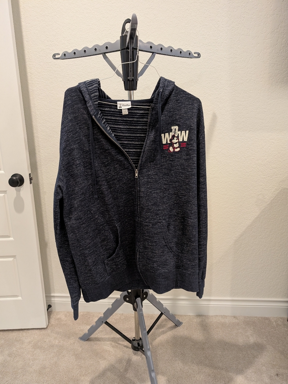 Disney 2XL Zippered Gray Hoodie Jacket